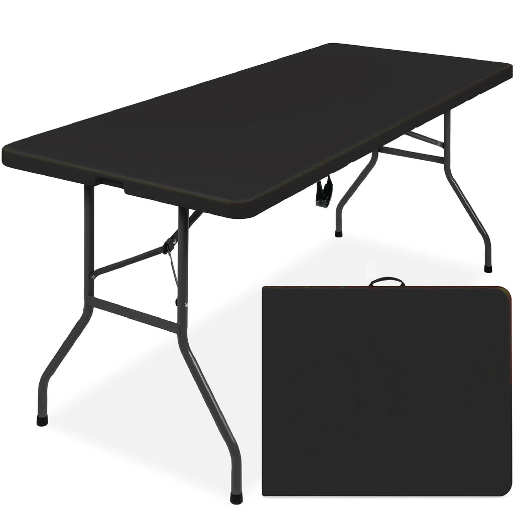 2026 NewBest Choice Products 6ft Plastic Folding Table, Indoor Outdoor Heavy Duty Portable w/ Handle, Lock - White