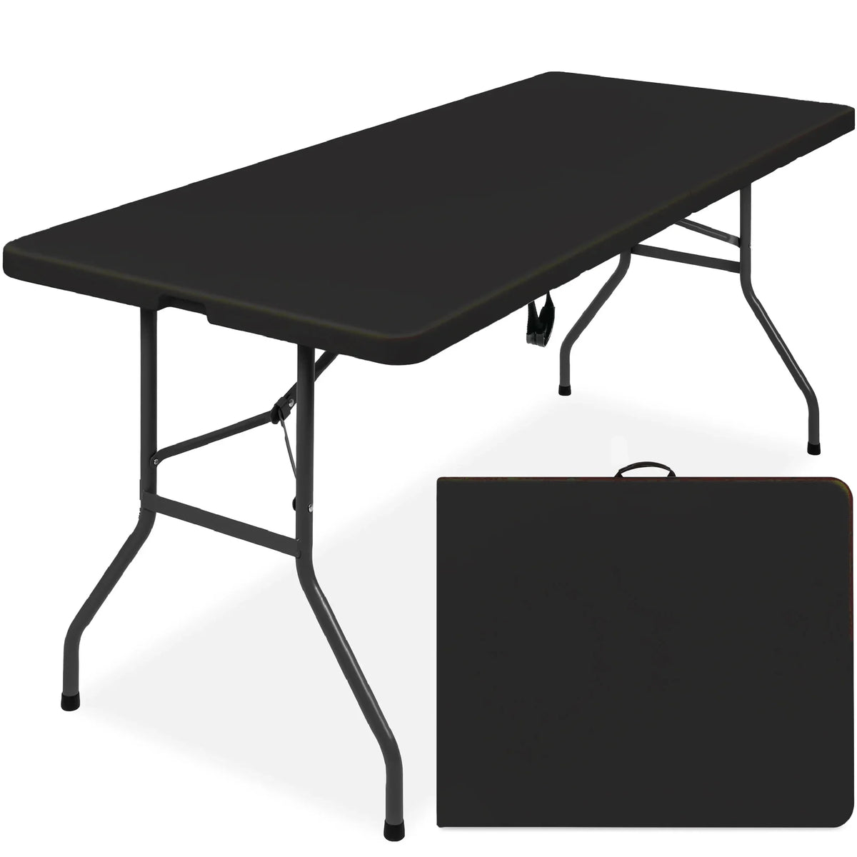 2026 NewBest Choice Products 6ft Plastic Folding Table, Indoor Outdoor Heavy Duty Portable w/ Handle, Lock - White