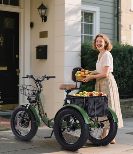 2026 Adult Electric Tricycle Adult Tricycle 3 Wheel Bikes Adults Electric Three Wheel Bike