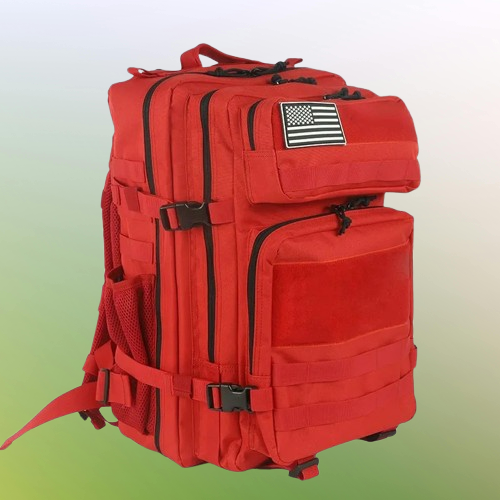 Tactical Backpack, Large Capacity, Outdoor & Hiking, Red