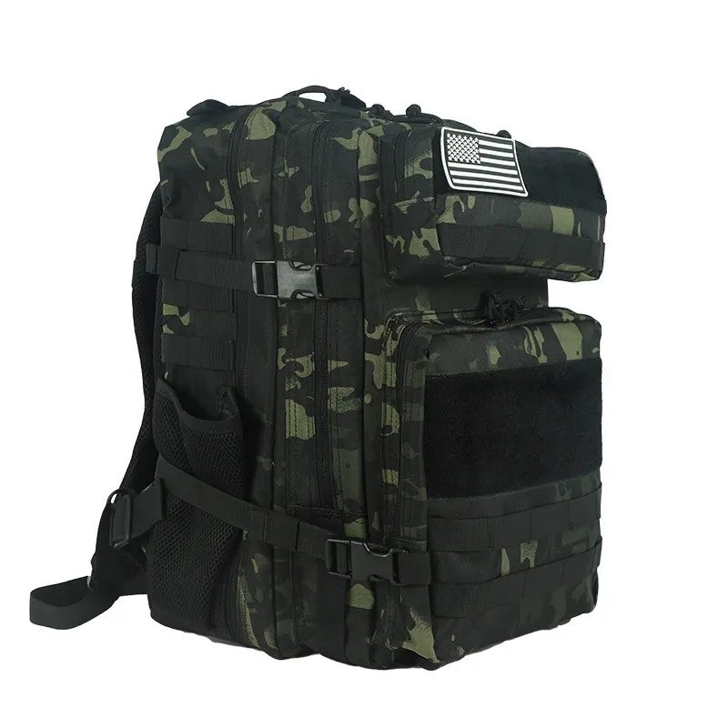 Tactical Backpack, Large Capacity, Outdoor & Hiking, Green Camouflage