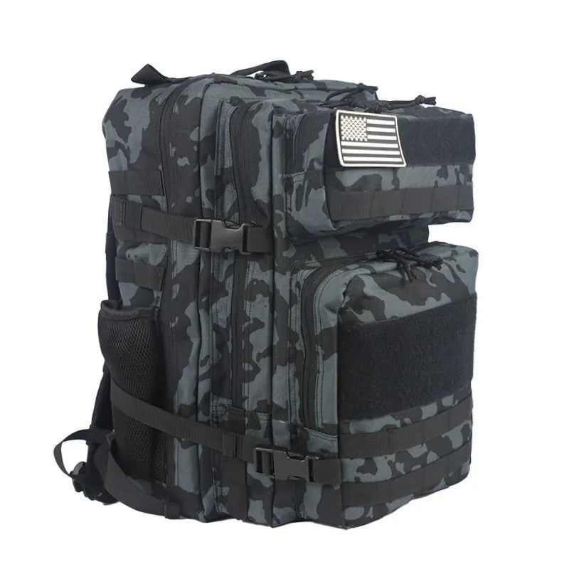 Tactical Backpack, Large Capacity, Outdoor & Hiking, Gray Camouflage