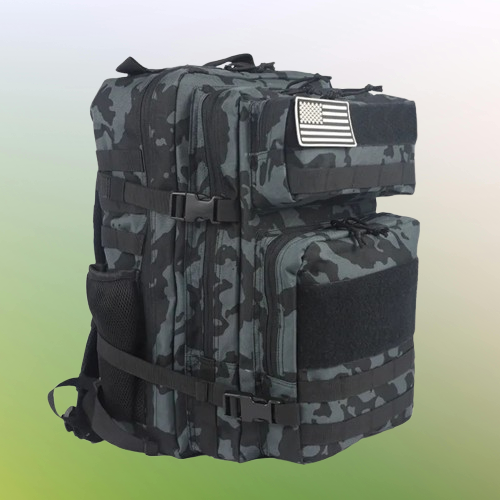 Tactical Backpack, Large Capacity, Outdoor & Hiking, Gray Camouflage