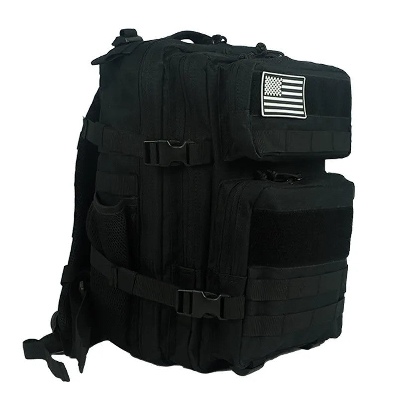 Black Tactical Backpack, Large Capacity, Outdoor & Hiking