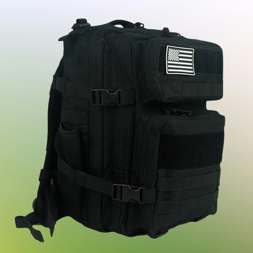 Black Tactical Backpack, Large Capacity, Outdoor & Hiking